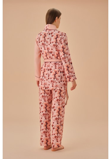 Suwen Lal Sabahlık Sh251236151021 Gül Desenli Çok Renkli