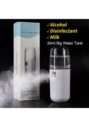 Suofeng Siyah Mini Taşınabilir Nano Sprey Cilt Nemlendirici, 30ml Su Tankı, Tek Tuşlu Kontrol, Soğuk Sprey Güzellik Aleti