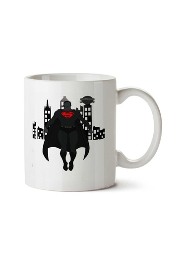 Fly Up Süpermen İki Tarafı Baskılı Kupa Bardak Çok Renkli