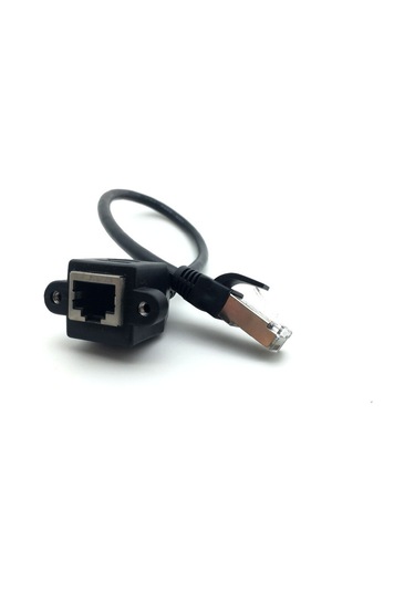 Generic Rj45 Erkek Dişi Vidalı Panel Montajlı Ethernet Lan Ağ Uzatma Kablosu 30CM