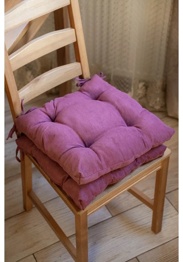 Slavıca Sandalyeye Takılan Bağcıklı Kare Yastık 40x40cm 363124952 Şarap Rengi