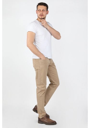Erkek 5 Cep Gabardin Pantolon Bej
