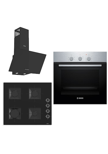Bosch - Ferre HBF011BR0T - SS205 - D086 Siyah Ankastre Set