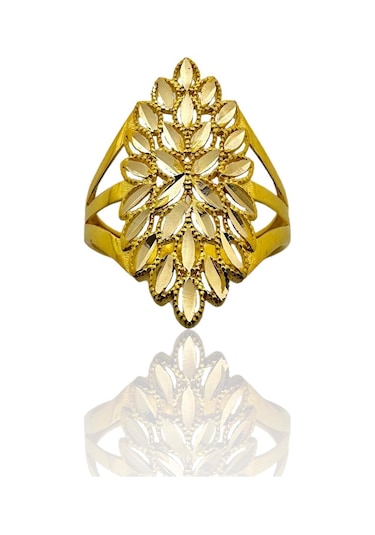 Magold Maraş Kalemkar İşçiliği Mekik Altın Yüzük 14 Ayar