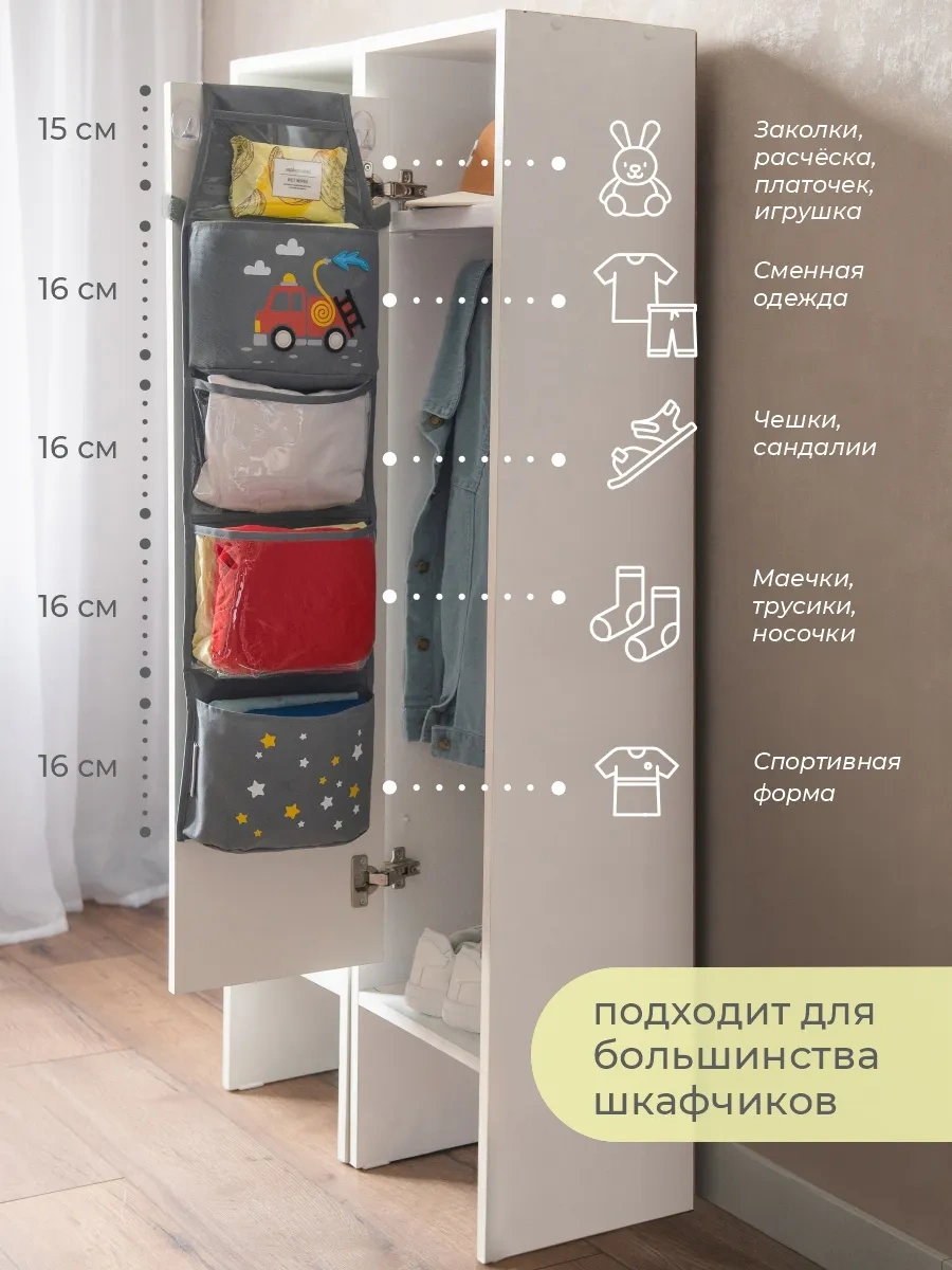 Vse Na Mestah İtfaiye Arabalı Ana Okulu Cep Şeklinde Ceplekli Çantalar, Gri 446905840 Gri