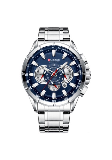 Curren 8363 Erkekler İçin Kuvars Kol Saati Paslanmaz Çelik Kayışlı Üç Alt Göstergeli İkinci Dakika Mikro Saniye Kronograf Tarih Takvim Göstergesi Su Geçirmez Işıklı İskeletli Aksesuarlar Çok Renkli