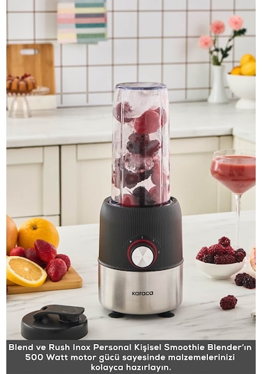 Karaca Blend Ve Rush Inox 500 W Personal Kişisel Smoothie Blender
