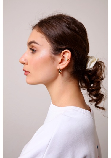 Kadın Gold Kuzey Yıldızı Earcuff ( TEKLİ ) Çok Renkli