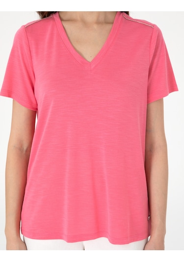 Pierre Cardin Kadın Pembe Tişört 50301461-vr041 Pembe