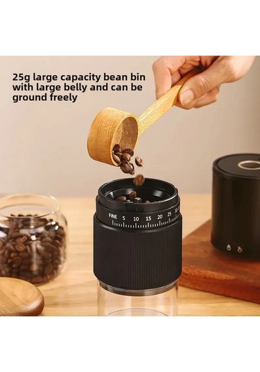 Reedark Ev İçi Taşınabilir Usb Şarjlı Fincan Kahve Defteri: İtalyan Usulü Manuel Değirmen, Fincan Kahve, Espresso İçin İnce Öğütme, Beyaz Geliştirilmiş Versiyon Diğer