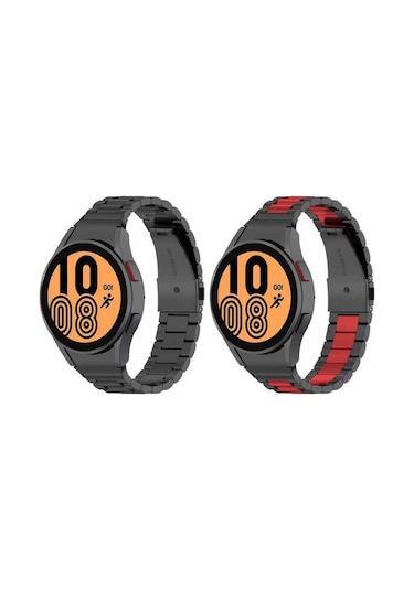 Samsung Uyumlu Galaxy Watch 4 Classic 42mm 20mm Metal Kordon Dönüştürücü Frm Siyah