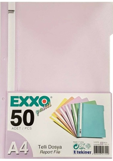 Exxo Pastel Telli Dosya 50'li Paket Lavanta