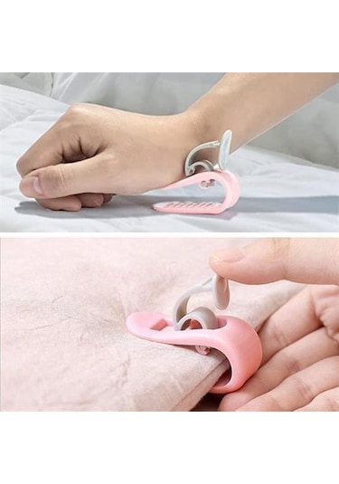 Ams Net 4 Adet İğnesiz Yorgan Çarşaf Ve Perde Tutucu Sabitleyici Kaydırmaz Örtü Düzenleyici Klips Çok Renkli