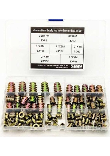 Novahub 100 Adet Paslanmaz Çelik Vida Mobilya Tamir Seti, 6 Boyutlu Somun Anahtarlı