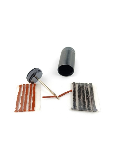 Kosona Bisiklet Lastik Tamiri İçin Taşınabilir Acil Tamir Seti - Vakum Lastik İçin Siyah Tamir Bantı Ve Özel Uç Takımlar Siyah