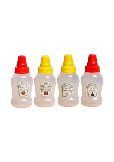 Novahub 4 Adet Baharat Kapları Şeffaf Toz Geçirmez Hafif Pratik Ev Mutfak Mini Sos Şişeleri Restoran Aksesuarı Diğer