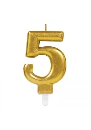5 Rakam Mum Gold Renk Gold