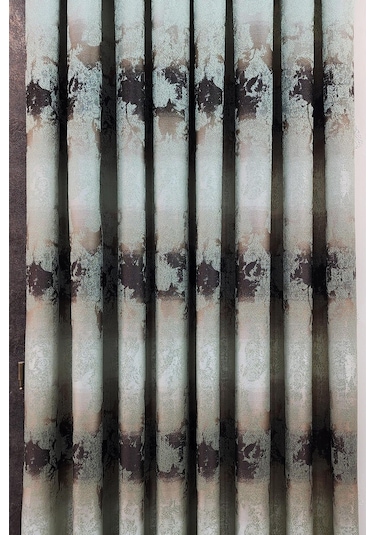 Ebruli Fon Perde Yeşil Kahverengi Renk Yeşil