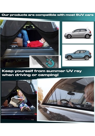 Tongxida Araba Arka Bagaj Havalandırma Gölge Ve Sivrisinek Ekran Kapağı L Boyutu