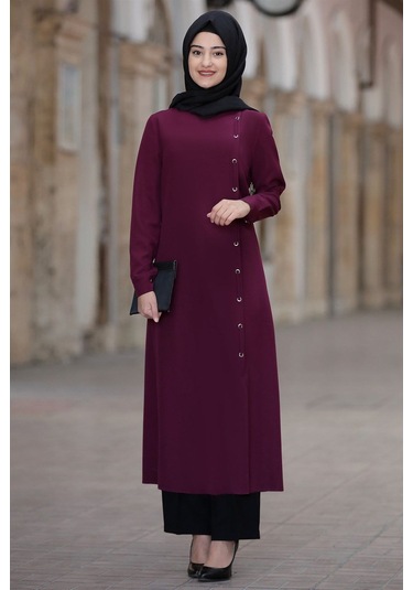 Rümeysa Tesettür Takım Mürdüm Mürdüm