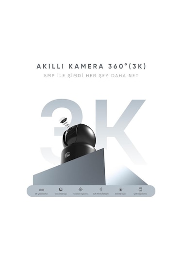 Şımart Akıllı Wi-fi 1620p 3k Ultra 360 Kamera
