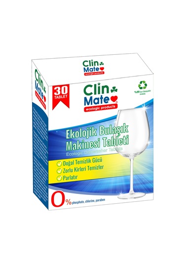 Clinmate Ekolojik Bulaşık Makinesi Deterjanı 30 Tablet