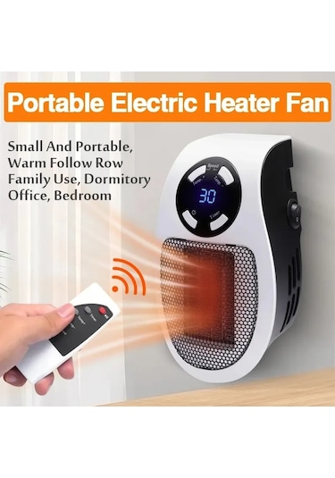 500w Taşınabilir Isıtıcı Elektrikli Isıtıcı Duvara Monte Oda Isıtıcısı Ev Aletleri Isıtma Sobası Mini Radyatör Uzaktan Kumandalı Isıtıcı Makinesi