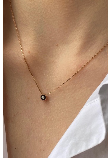 Zümrüt Sarraf 8 Ayar Altın 0.03 Ct Tek Yuvarlak Elmas Kolye