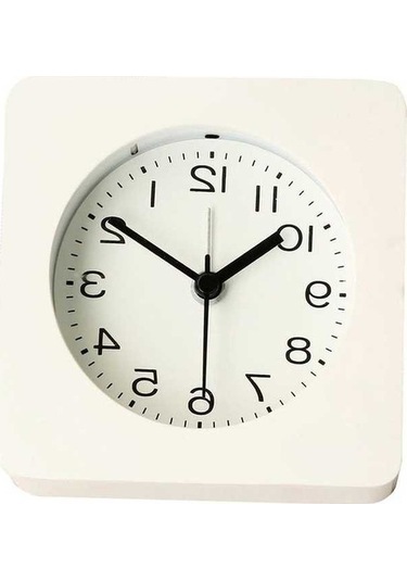 Trendooze Yatak Suntek Sessiz Saati, Saat Masa İçin Çocuk Çalar Beyaz Basit & - Tb