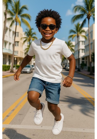 Ekru Çocuk T-shirt Kız Erkek Unisex %100 Pamuk Ekru