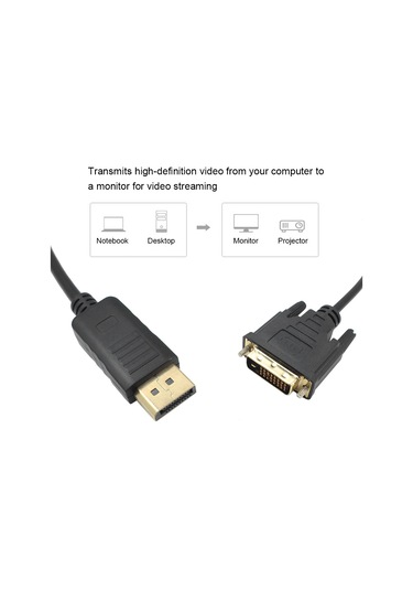 Maiyame 1.8m Dp - Dvı Adaptörü Displayport Display Port - Dvı Kablo Adaptörü Dönüştürücü Erkek - E