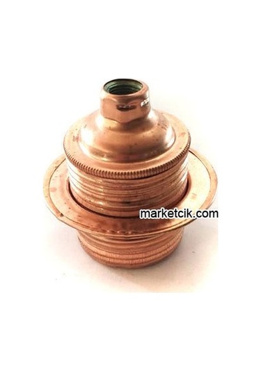 Marketcik Bakır Halkalı Metal Porselen E27 Duylar