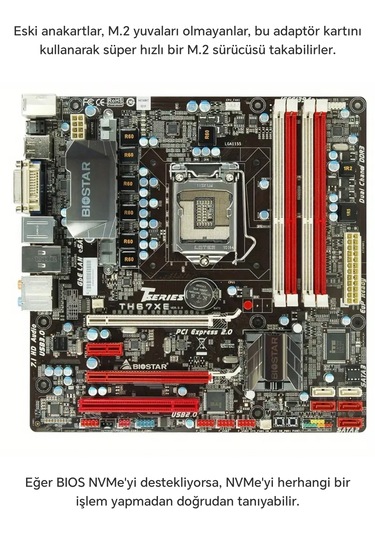 64gbps M.2 Nvme Ssd Adaptör Kartı Pcıe 4.0 Pcıe 4.0 X4 Genişleme