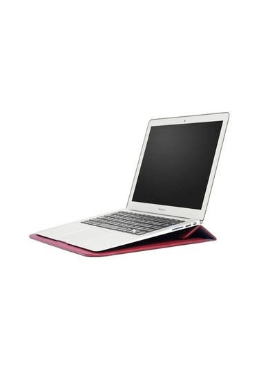 Macbook Pro 14 İnç M3 A2992 A2918 Uyumlu Deri Mıknatıslı Çanta Stantlı Şık Tasarım Mürdüm