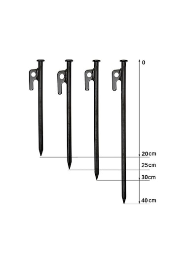 Novahub 4 Adet 25cm Kamp Gölgelik Zemin Çivi Seti 4 Pcs 25cm Açık Hava Rüzgar Geçirmez Tentesi Aksesuarı Çok Renkli