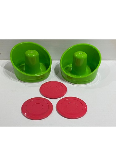 Havalı Hokey Masası İçin 2 Adet Tokaç - 3 Adet Disk Çok Renkli