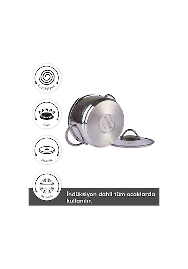 Karaca  Ada İndüksiyon Tabanlı 12 Parça Çelik Tencere Seti V2