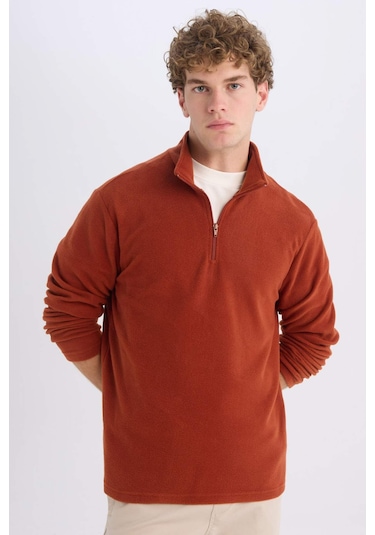 DeFacto Turuncu Tüylenme Yapmayan Soğuk Geçirmez Regular Fit Dik Yaka Fermuarlı Polar Sweatshirt Y3996AZNSOG578 DeFacto Turuncu Tüylenme Yapmayan Soğuk Geçirmez Regular Fit Dik Yaka Fermuarlı Polar Sweatshirt Y3996AZNSOG578