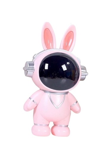 Venturemart Astronot Kumbara Sevimli Tavşan Astronot Para Kavanozu Masaüstü Süsleme Spaceman Pembe