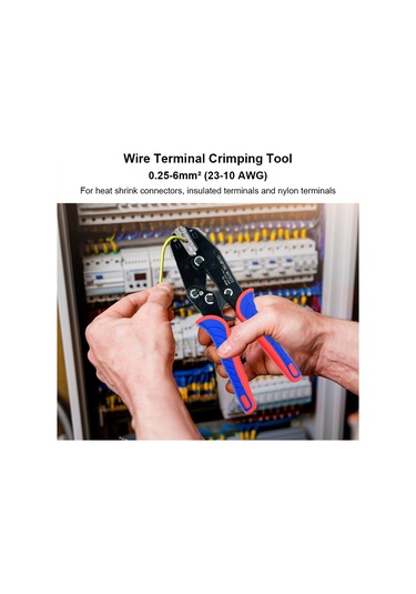 Aubyhe 0.25-6mm² Tel Kablo Presi, 65 Mangan Çelik, Soğuk Pres U/y Vidalı Terminal Bağlayıcı, Siyah-kırmızı-mavi, Vk-40j