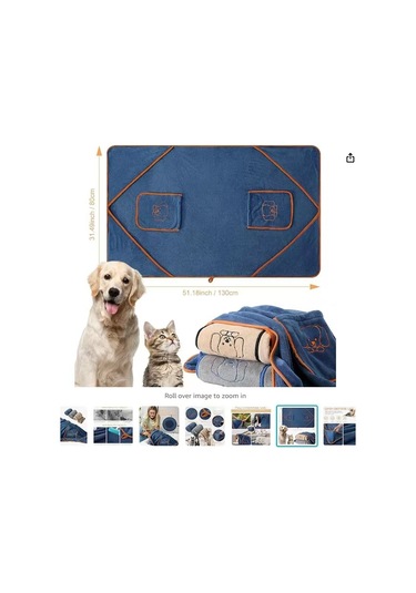 Evcil Hayvan Banyo Havlusu Kadife Havlu 35 77cm Pembe