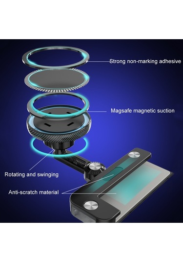 Tesla Model 3 / Y Araba Manyetik Telefon Tutucu Dönebilen Araç Navigasyon Dağı, Stil: Yuvarlak