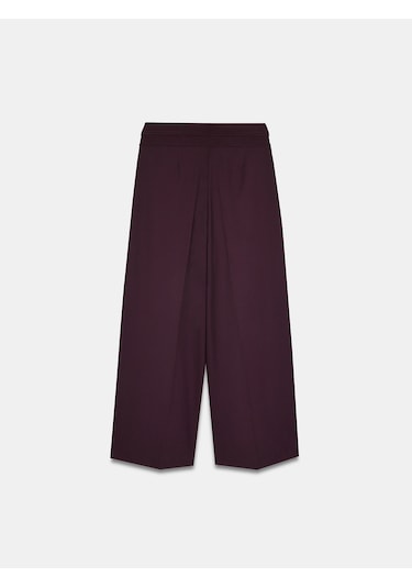 Dilvin 72244 Gold Düğmeli Geniş Paça Pantolon-bordo Bordo