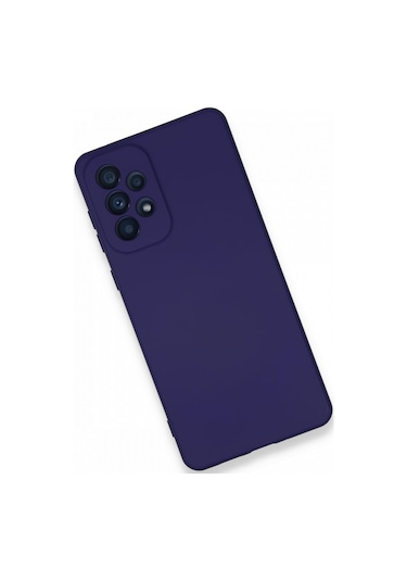 Samsung Galaxy A73 5G Uyumlu Kılıf Kamera Korumalı Lansman Silikon Kapak Koyu Mor