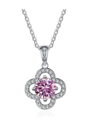 Pembe Bague Ringen 1ct 6.5mm D Renk Mozanit Kolye 925 Ayar Gümüş Kolye Yıldönümü Şanslı Düğün Pırıltılı Kolye Hediye