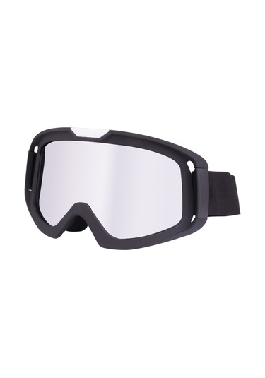 Jeehugo Kask Uyumlu Atv Offroad Gözlükleri - 370 Model Siyah Çerçeve Gümüş Lens, Uv Filtreli, Toz Ve Rüzgar Koruyucu, 5 Renk Seçeneği