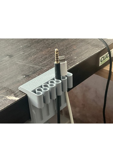 Masa Kenarı 5 Kanallı Kablo Düzenleyicisi - Şarj Kablosu Kulaklık Tutucu