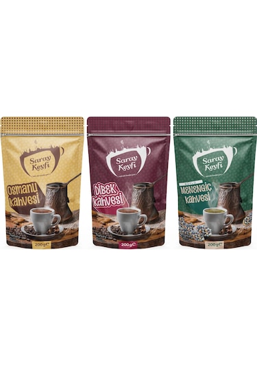 Saray Keyfi Osmanlı + Dibek + Sütlü Menengiç Kahve 3 x 200 G