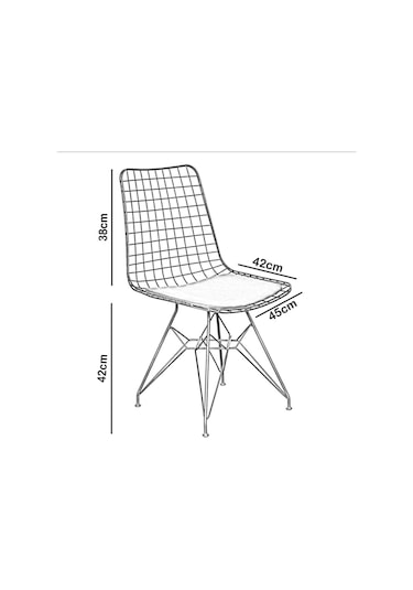 Avvio Home Yonca Tel Kafes 4 Kişilik Tel Ayaklı Stork Masa Sandalye Takımı -8765a6c9