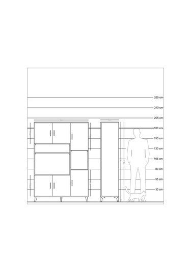 Hyperion Dolap 9 Raflı 6 Kapaklı 132x44x195 Aytaşı-çam/antrasit Atlas Çam/antrasıt